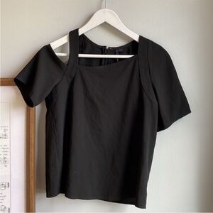 Topshop Asymmetrical Cutout Shoulder Top